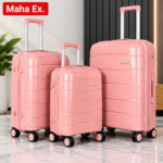 Maha Ex. 3-Piece Unbreakable Luggage Set – Double Zipper & Master Lock