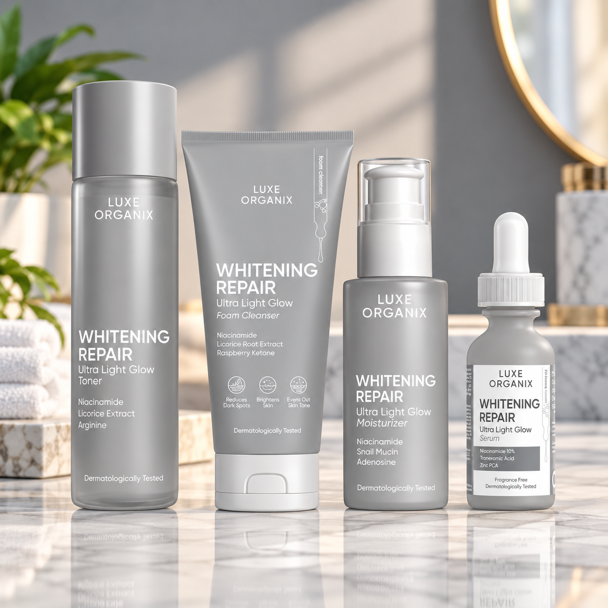 Luxe Organix Glow Skincare Collection Luxe Organix Whitening Repair Ultra Light Glow Set – 4 Pcs - Image 1