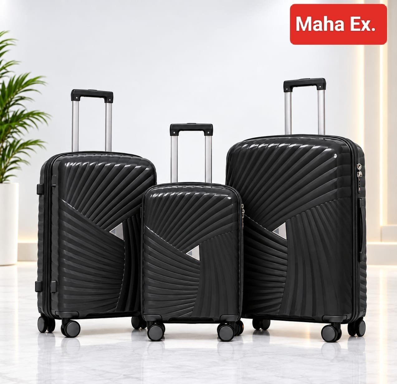 WhatsApp Image 2026-10-03 at 15.31.21 Maha Ex. 3-Piece Premium Hard Shell Luggage Set – Black - Image 1