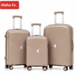 Maha Ex. 3-Piece Premium Hard Shell Luggage Set – Beige