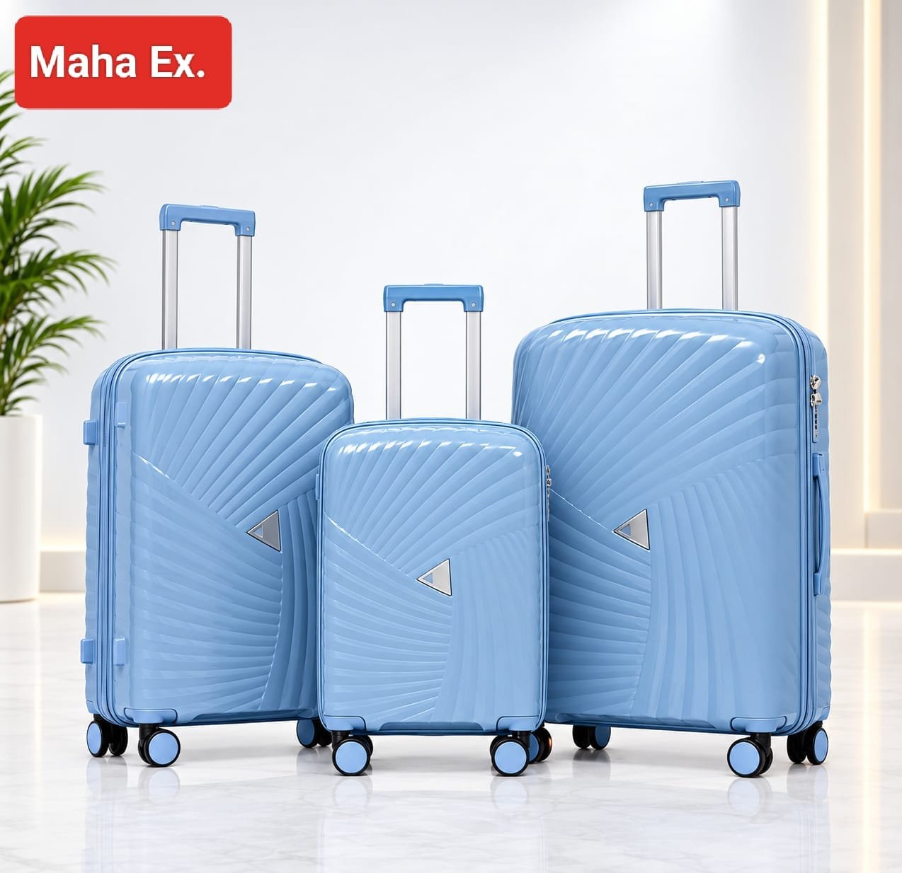 WhatsApp Image 2026-10-03 at 15.31.22 Maha Ex. 3-Piece Premium Hard Shell Luggage Set – Sky Blue - Image 1